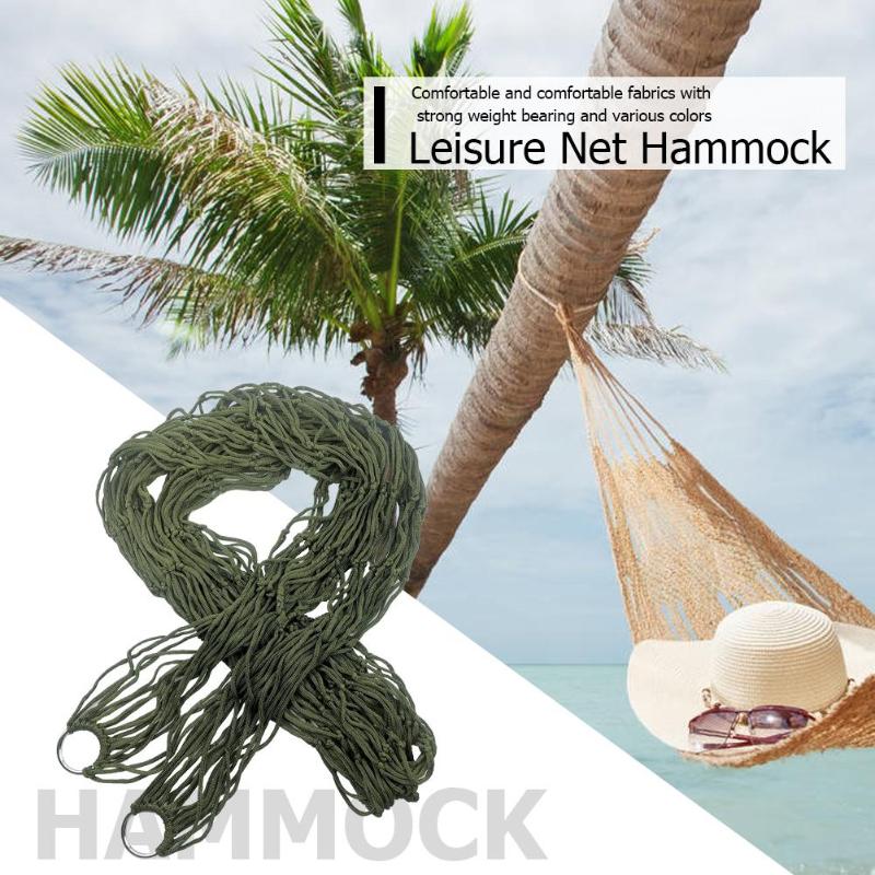 Nylon Hammock Garden Yard Hanging Mesh Net Sleeping Bed for Outdoors Siesta Rest Single Person Furniture Supplies